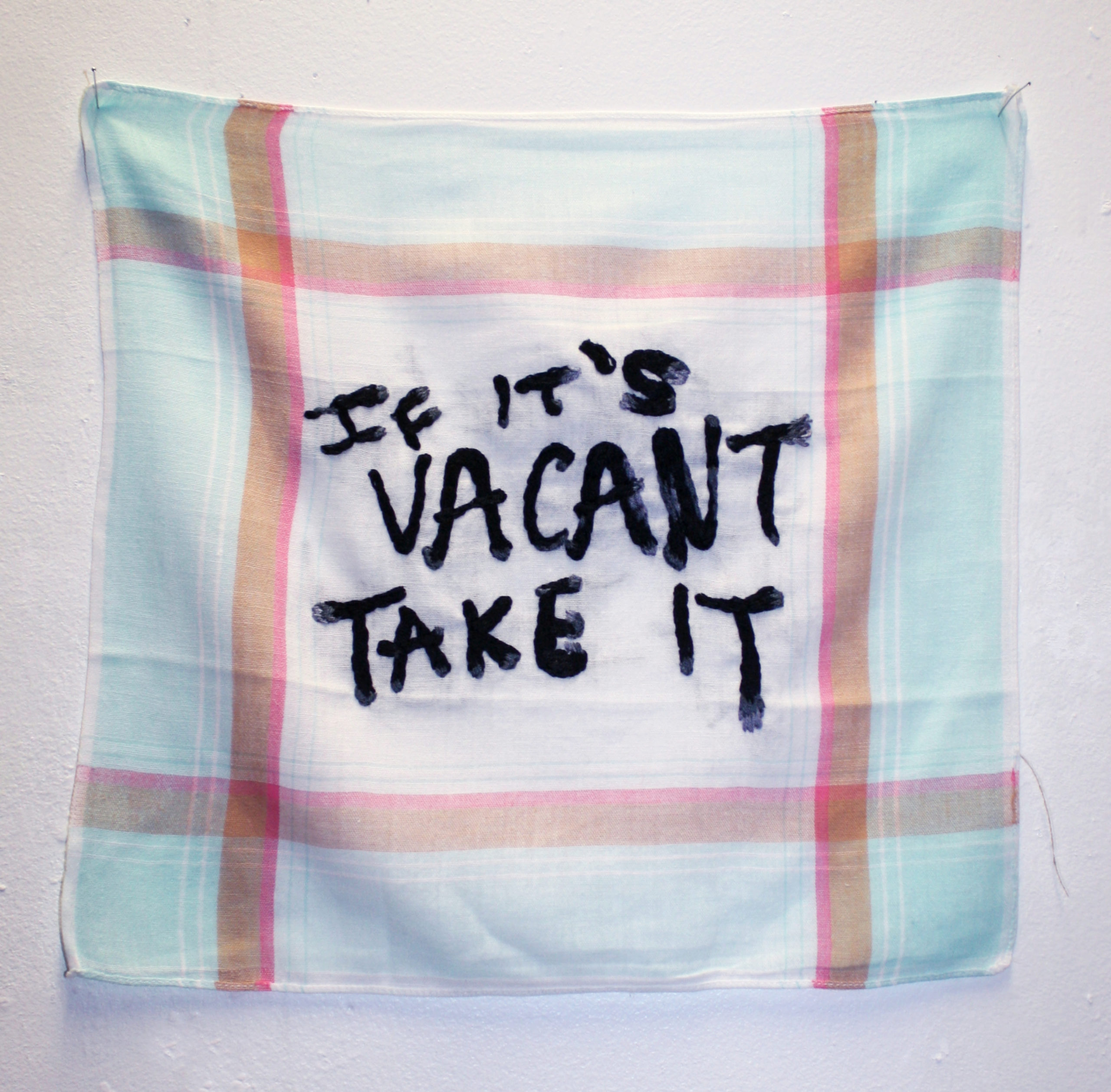 “If it’s vacant take it”(série “les pleurs de l’aube”)